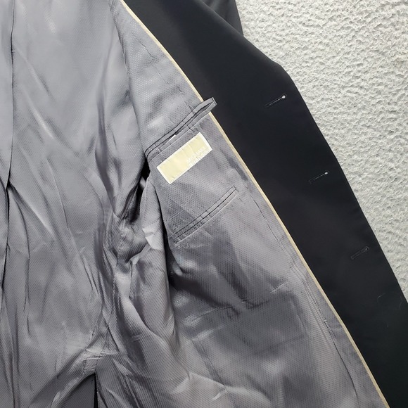 Michael Kors Blazer Jacket Mens 44R Black Wool Formal Double-Vented Notch Lapel - Picture 7 of 12